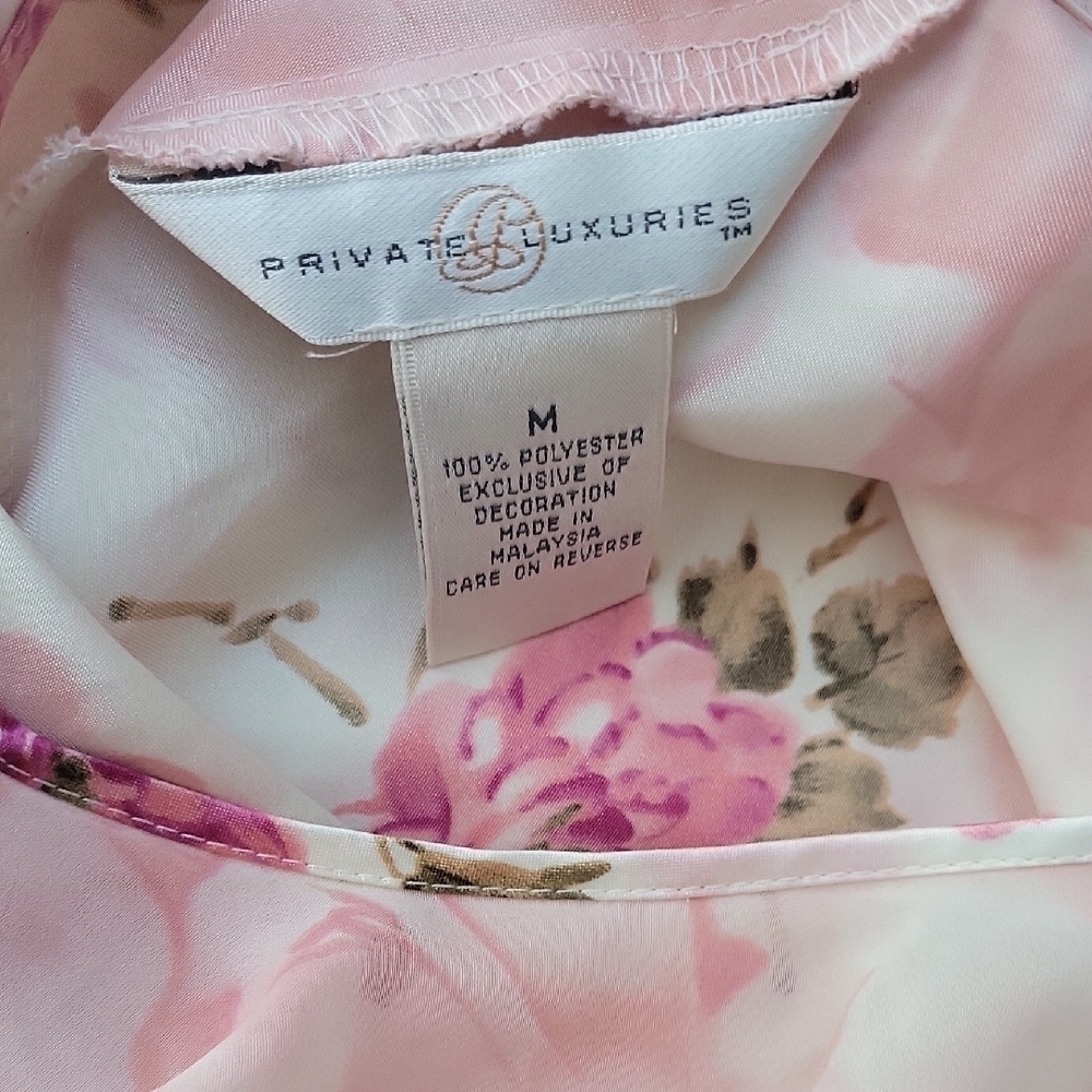 Private Luxuries Vintage Floral Pink and Cream lace Size M - Picture 5 of 10